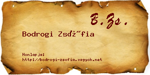 Bodrogi Zsófia névjegykártya