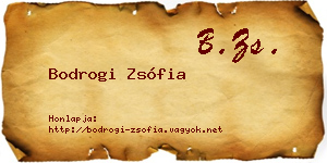 Bodrogi Zsófia névjegykártya